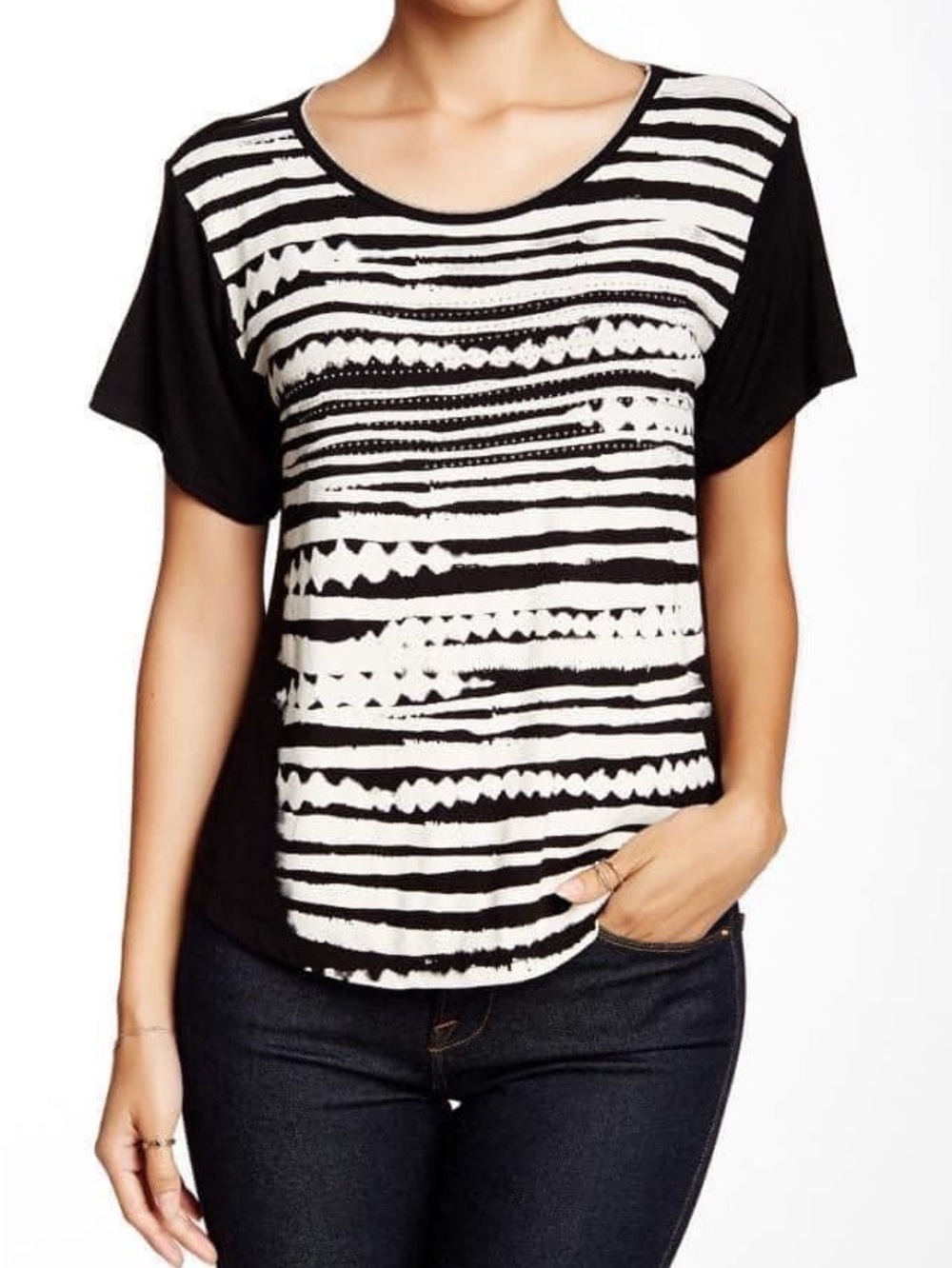 NWOT Vanilla Sugar Terra print top—Size petite large